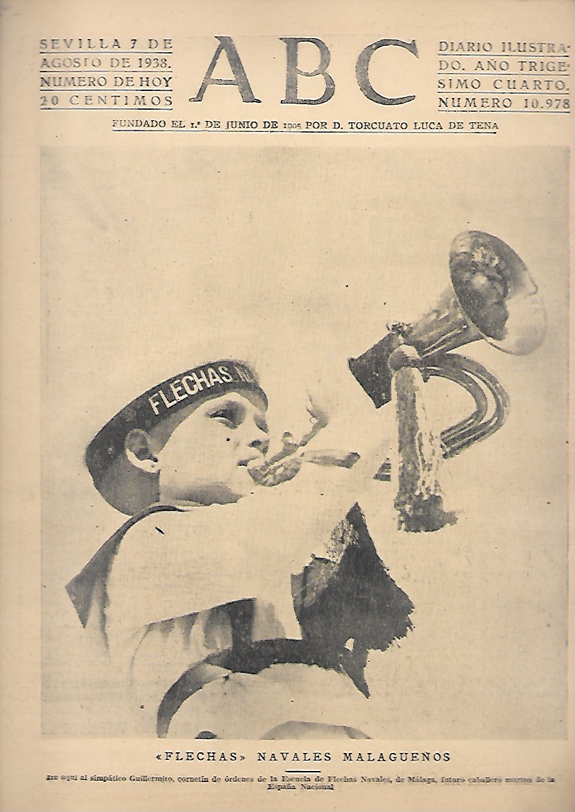 PERIODICO ABC SEVILLA 7 DE AGOSTO DE 1938 Nº10978 FLECHAS NAVALES MALAGUEÑOS