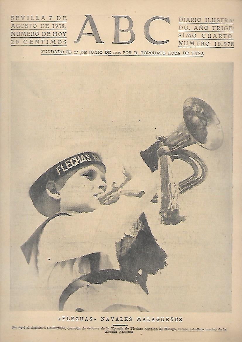 PERIODICO ABC SEVILLA 7 DE AGOSTO DE 1938 Nº10978 FLECHAS NAVALES MALAGUEÑOS