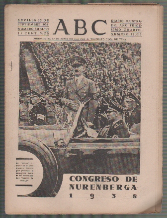 PERIODICO ABC DE SEVILLA 15 DE SEPTIEMBRE DE 1938 Nº 11011
