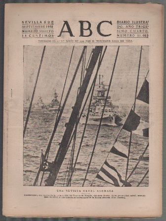 PERIODICO ABC DE SEVILLA 6 DE SEPTIEMBRE DE 1938 Nº 11003