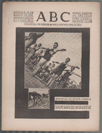 PERIODICO ABC DE SEVILLA 19 DE AGOSTO DE 1938 Nº 10988