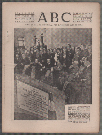 PERIODICO ABC DE SEVILLA 22 DE SEPTIEMBRE DE 1938 Nº 11017