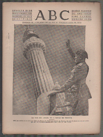 PERIODICO ABC DE SEVILLA 18 DE SEPTIEMBRE DE 1938 Nº 11014
