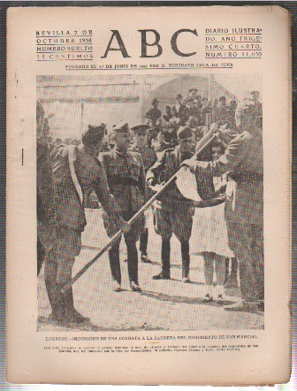 PERIODICO ABC DE SEVILLA 7 DE OCTUBRE DE 1938 Nº 11030