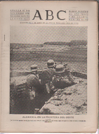 PERIODICO ABC DE SEVILLA 11 DE NOVIEMBRE DE 1938 Nº 11060