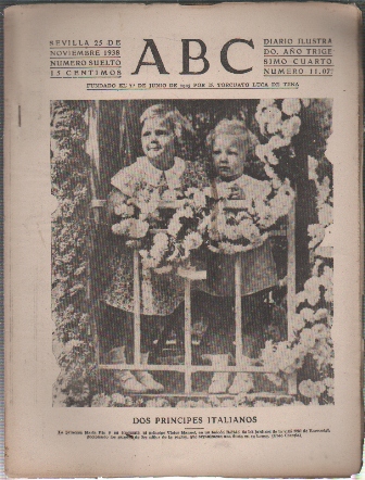 PERIODICO ABC DE SEVILLA 25 DE NOVIEMBRE DE 1938 Nº 11072