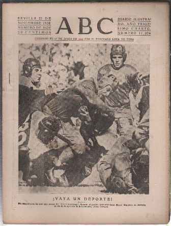 PERIODICO ABC DE SEVILLA 27 DE NOVIEMBRE DE 1938 Nº 11074