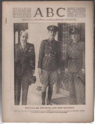 PERIODICO ABC DE SEVILLA 29 DE NOVIEMBRE DE 1938 Nº 11075