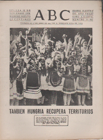 PERIODICO ABC DE SEVILLA 12 DE NOVIEMBRE DE 1938 Nº 11061