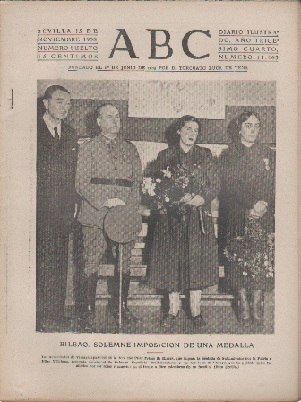PERIODICO ABC DE SEVILLA 15 DE NOVIEMBRE DE 1938 Nº 11063