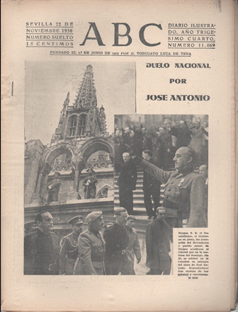 PERIODICO ABC DE SEVILLA 22 DE NOVIEMBRE DE 1938 Nº 11069