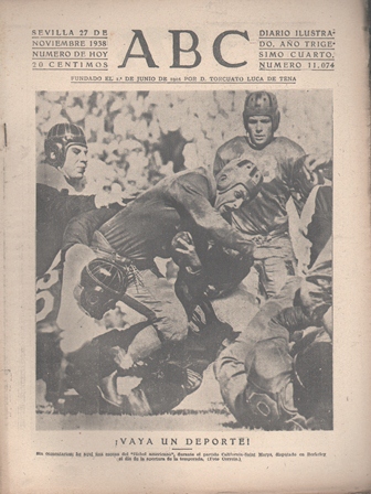 PERIODICO ABC DE SEVILLA 27 DE NOVIEMBRE DE 1938 Nº 11074