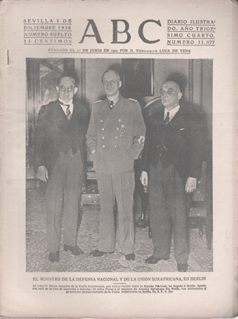 PERIODICO ABC DE SEVILLA 1 DE DICIEMBRE DE 1938 Nº 11077