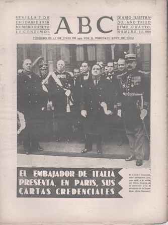 PERIODICO ABC DE SEVILLA 7 DE DICIEMBRE DE 1938 Nº 11082