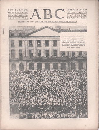 PERIODICO ABC DE SEVILLA 9 DE DICIEMBRE DE 1938 Nº 11084