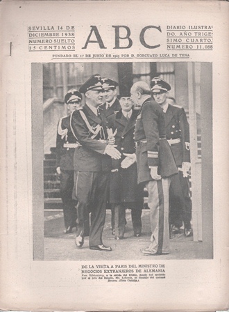 PERIODICO ABC DE SEVILLA 14 DE DICIEMBRE DE 1938 Nº 11088