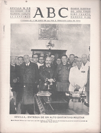PERIODICO ABC DE SEVILLA 30 DE DICIEMBRE DE 1938 Nº 11101