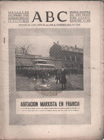 PERIODICO ABC DE SEVILLA 3 DE DICIEMBRE DE 1938 Nº 11079