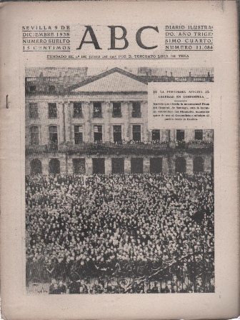 PERIODICO ABC DE SEVILLA 9 DE DICIEMBRE DE 1938 Nº 11084