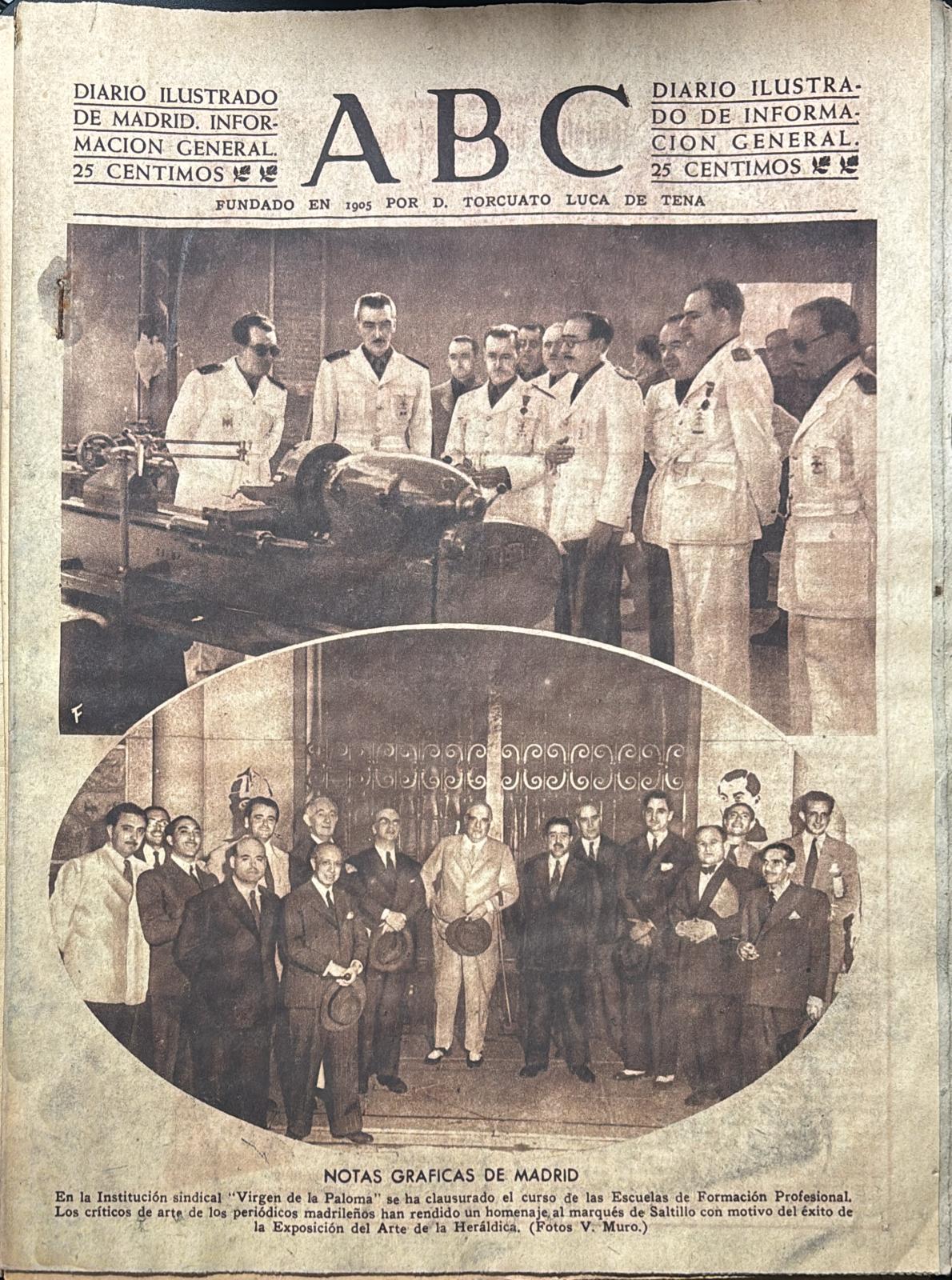 PERIODICO ABC MADRID-SEVILLA 7 DE JULIO DE 1945 Nº 13074