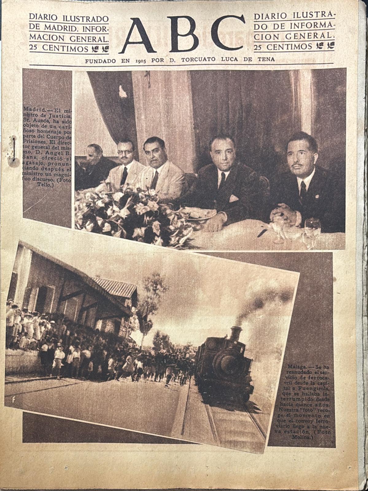 PERIODICO ABC MADRID-SEVILLA 10 DE JULIO DE 1945 Nº 13076