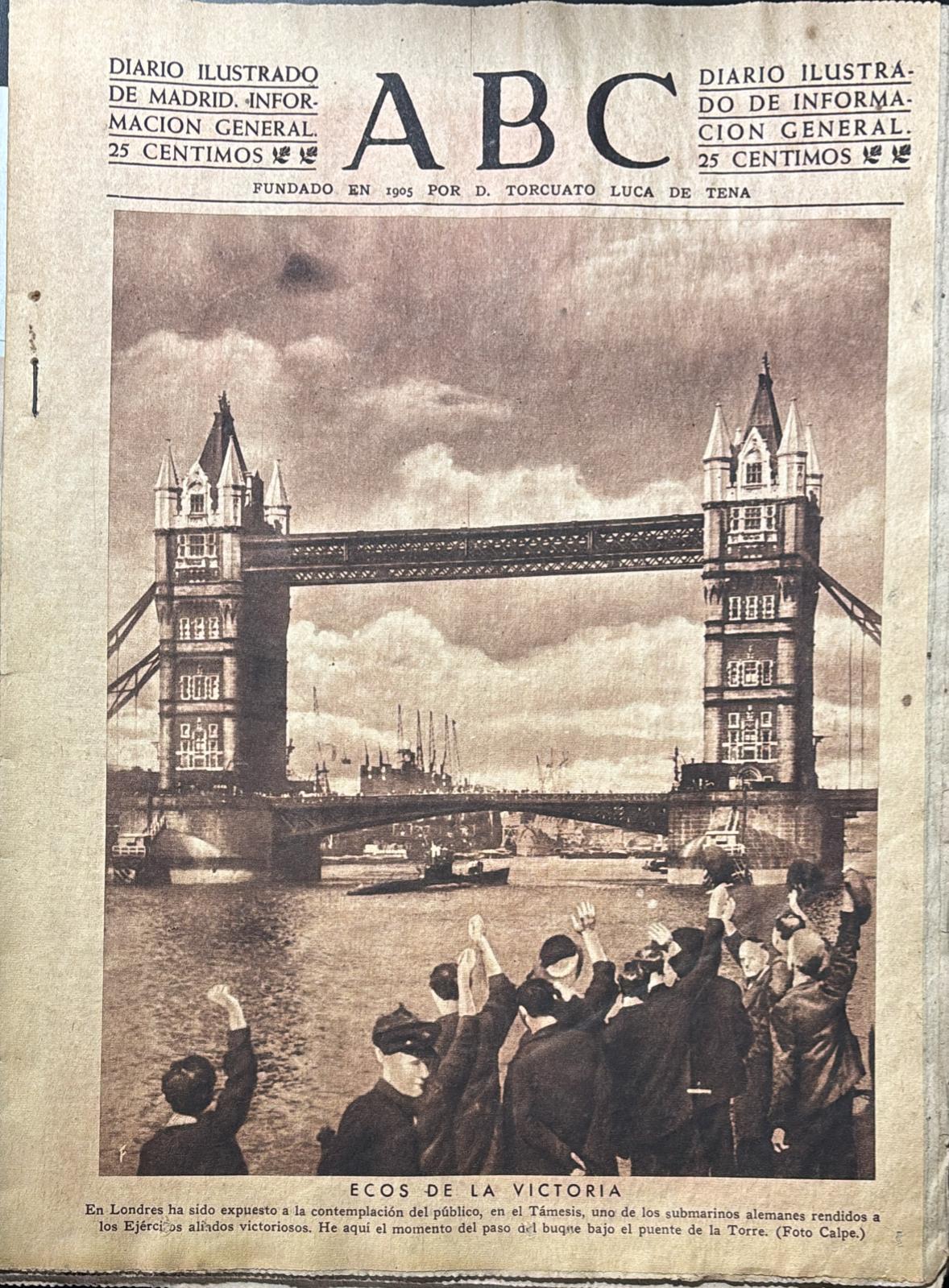 PERIODICO ABC MADRID-SEVILLA 17 DE JULIO DE 1945 Nº 13082