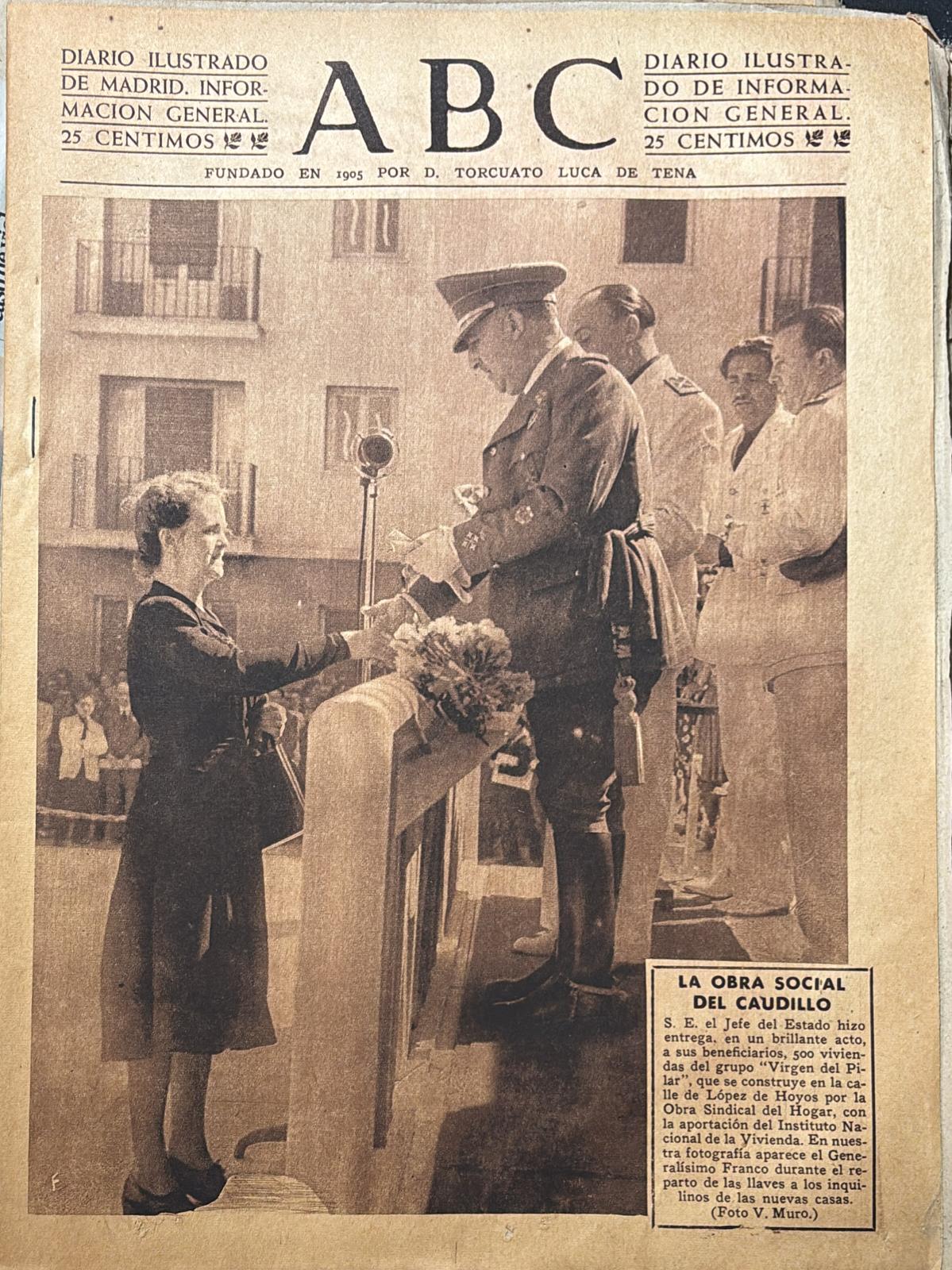 PERIODICO ABC MADRID-SEVILLA 25 DE JULIO DE 1945 Nº 13089