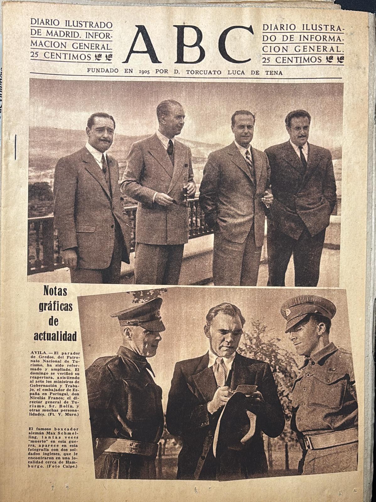 PERIODICO ABC MADRID-SEVILLA 26 DE JULIO DE 1945 Nº 13090