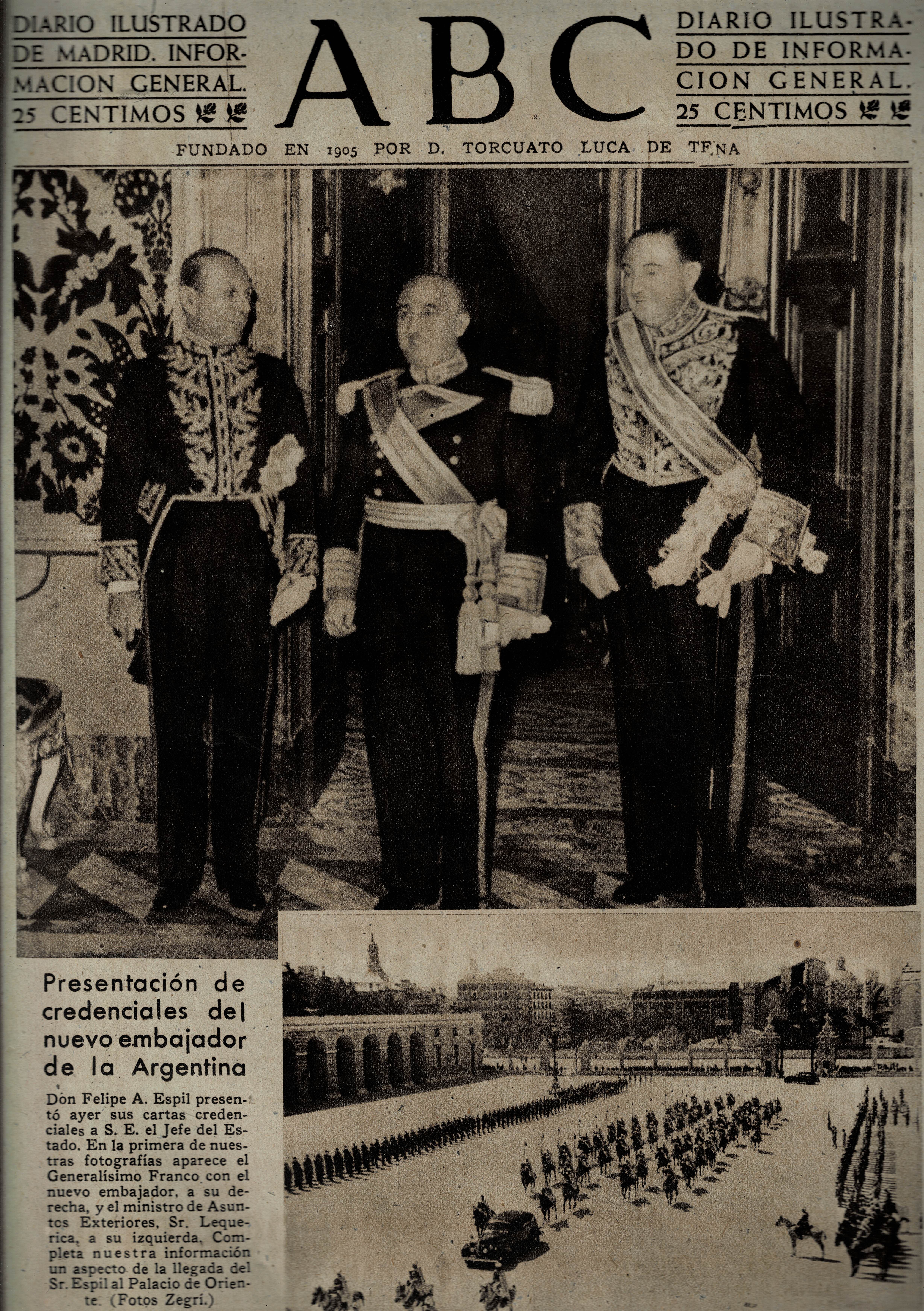 PERIODICO ABC MADRID-SEVILLA 13 DE JUNIO DE 1945 Nº 13053