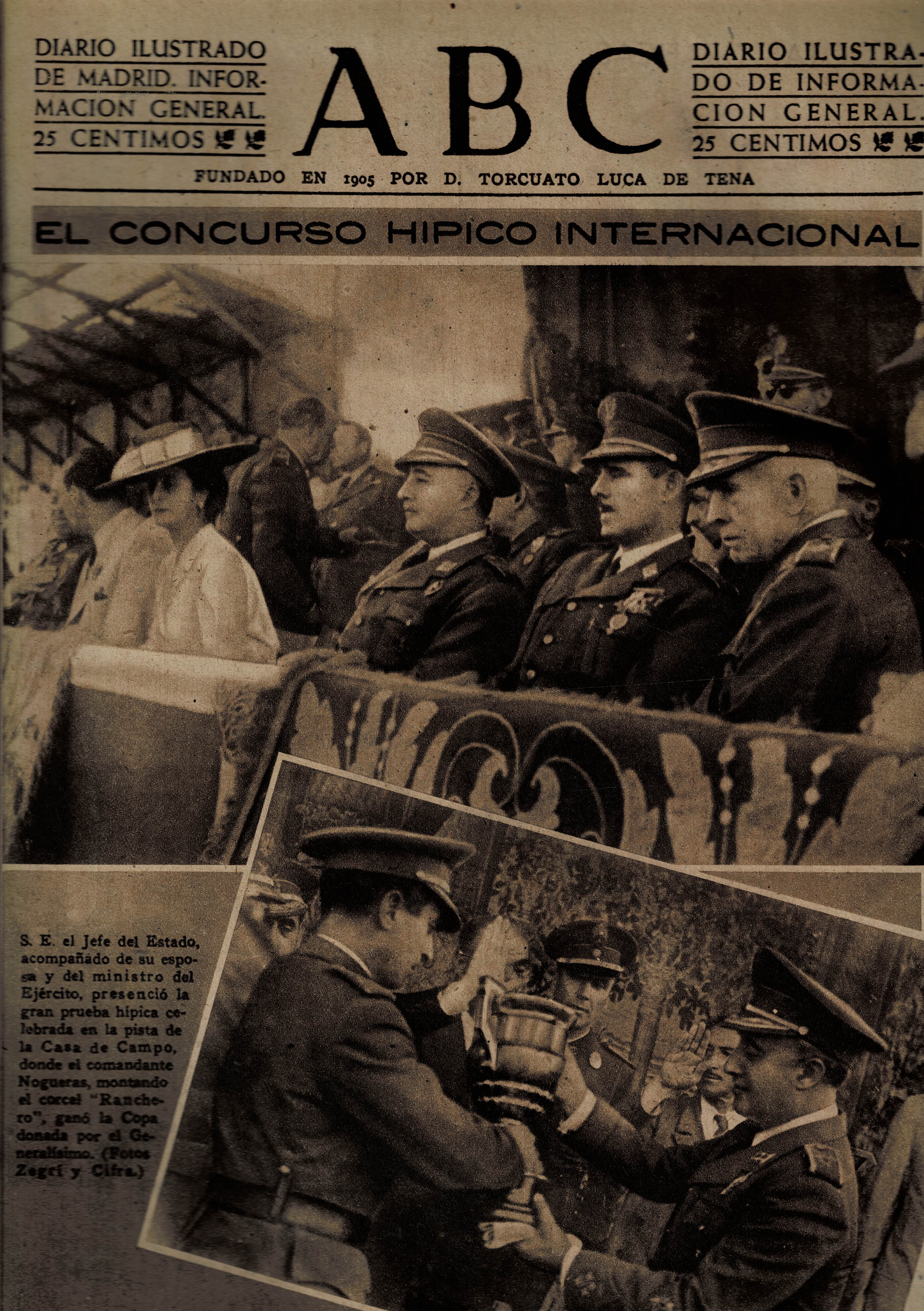 PERIODICO ABC MADRID-SEVILLA 19 DE JUNIO DE 1945 Nº 13058