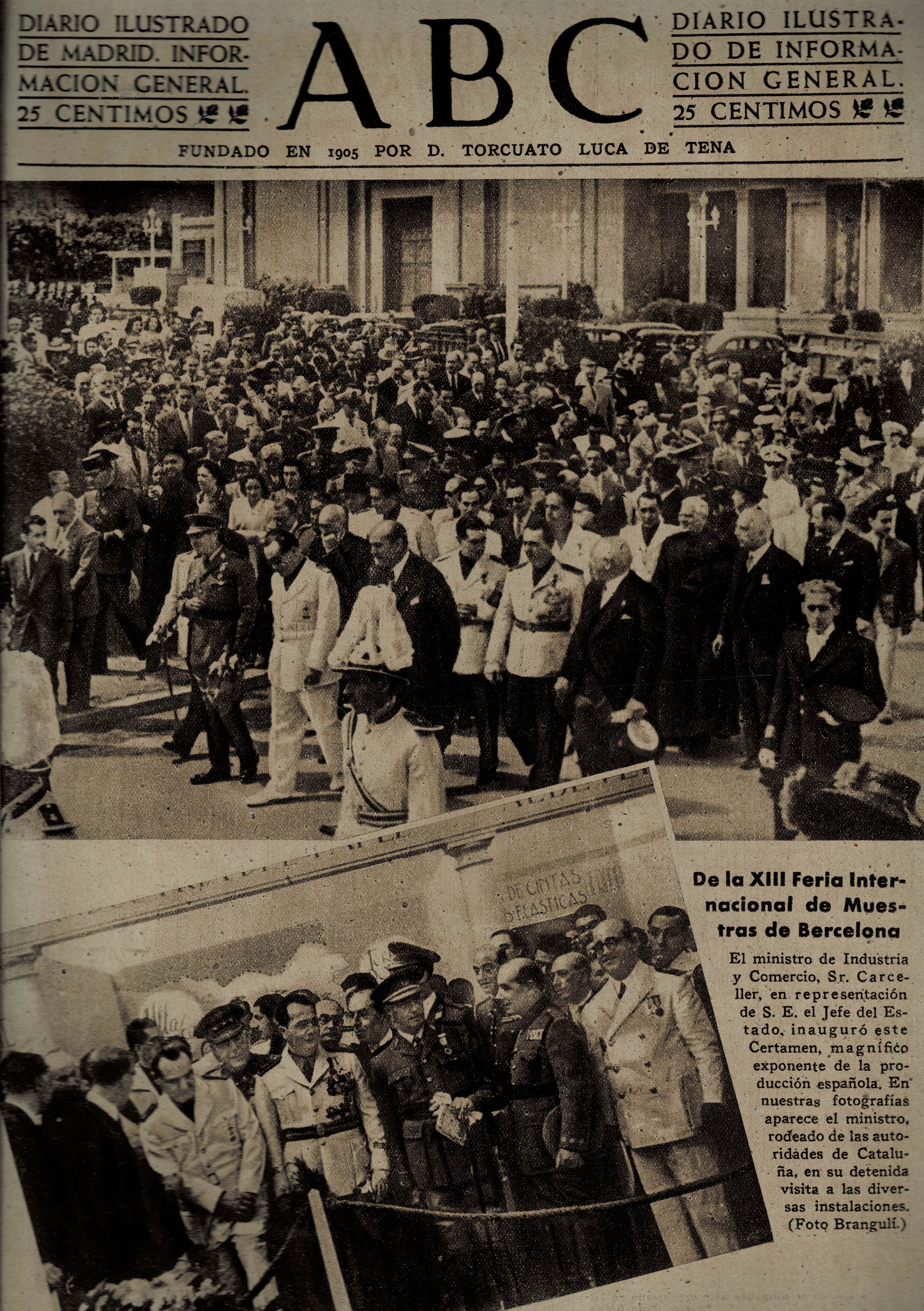 PERIODICO ABC MADRID-SEVILLA 20 DE JUNIO DE 1945 Nº 13059