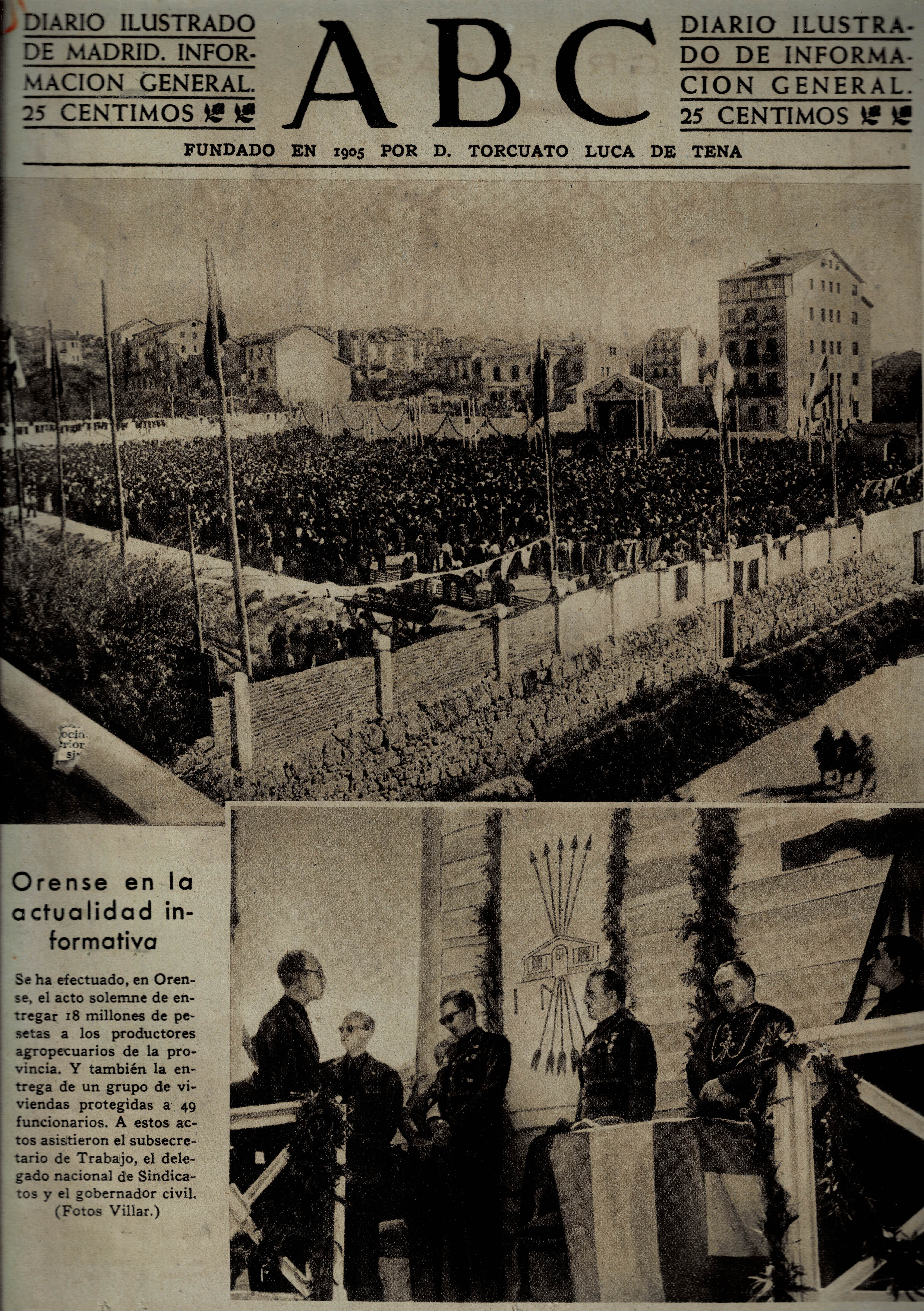 PERIODICO ABC MADRID-SEVILLA 21 DE JUNIO DE 1945 Nº 13060