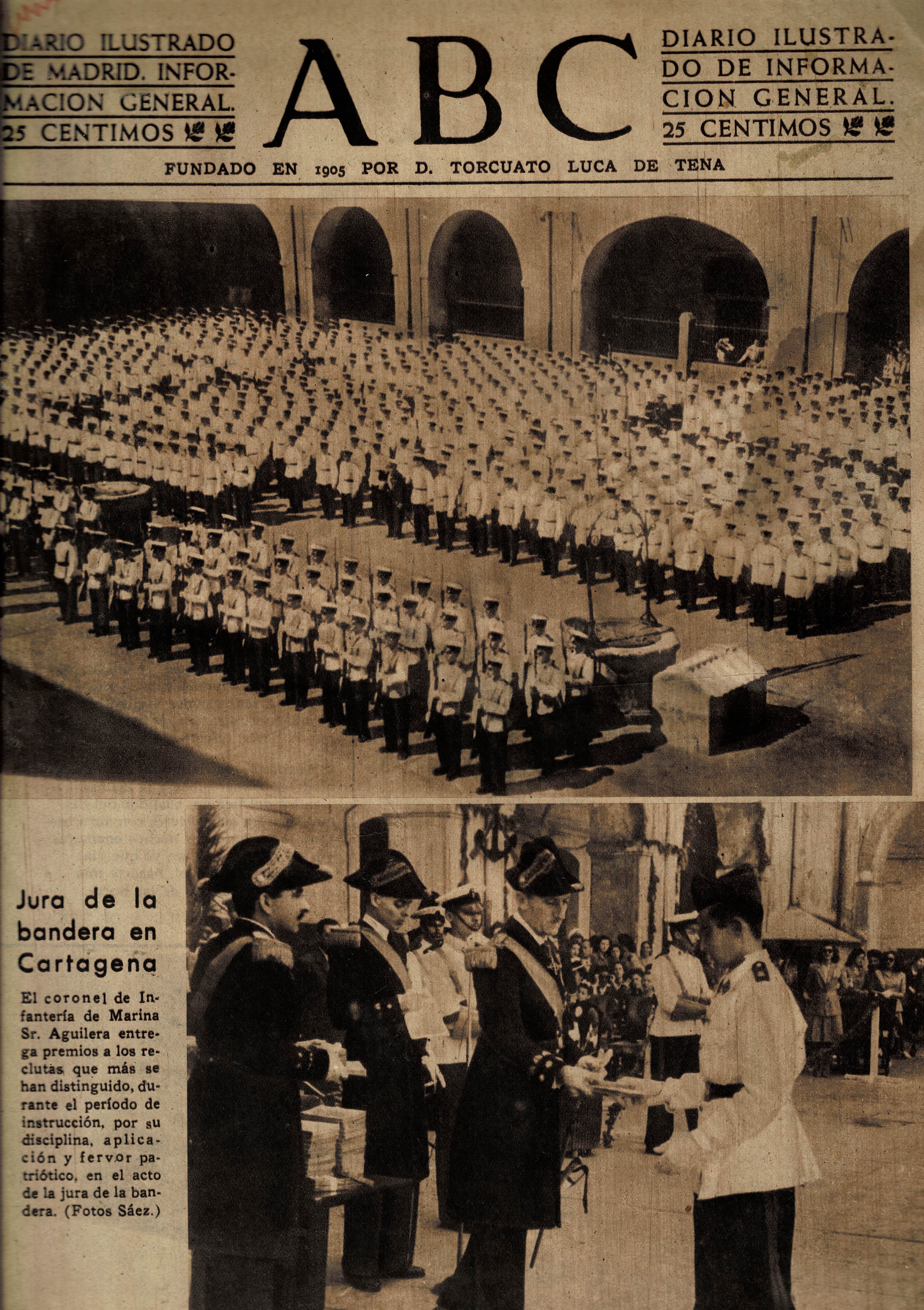 PERIODICO ABC MADRID-SEVILLA 1 DE JUNIO DE 1945 Nº 13043