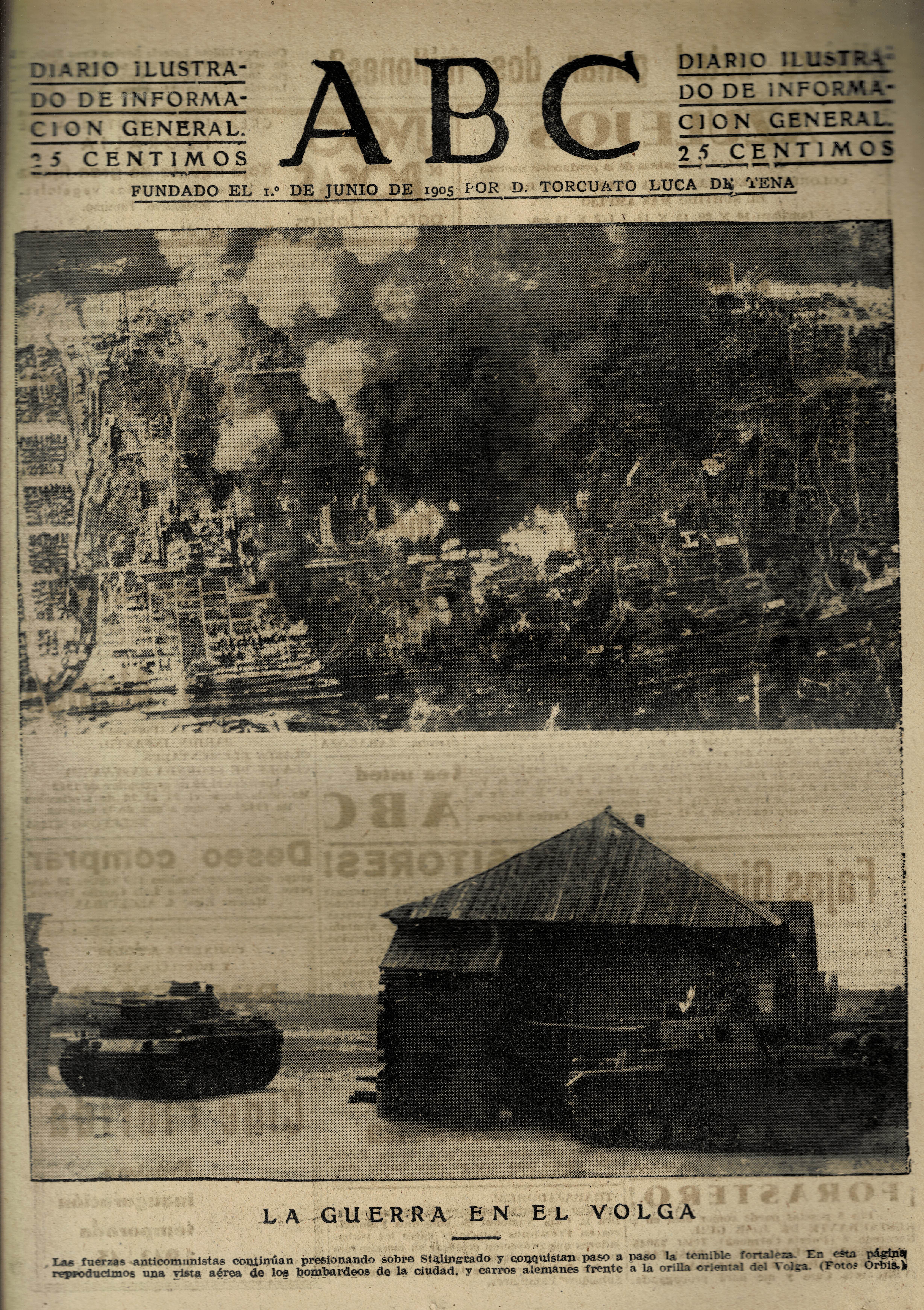 PERIODICO ABC MADRID-SEVILLA 17 DE SEPTIEMBRE DE 1942