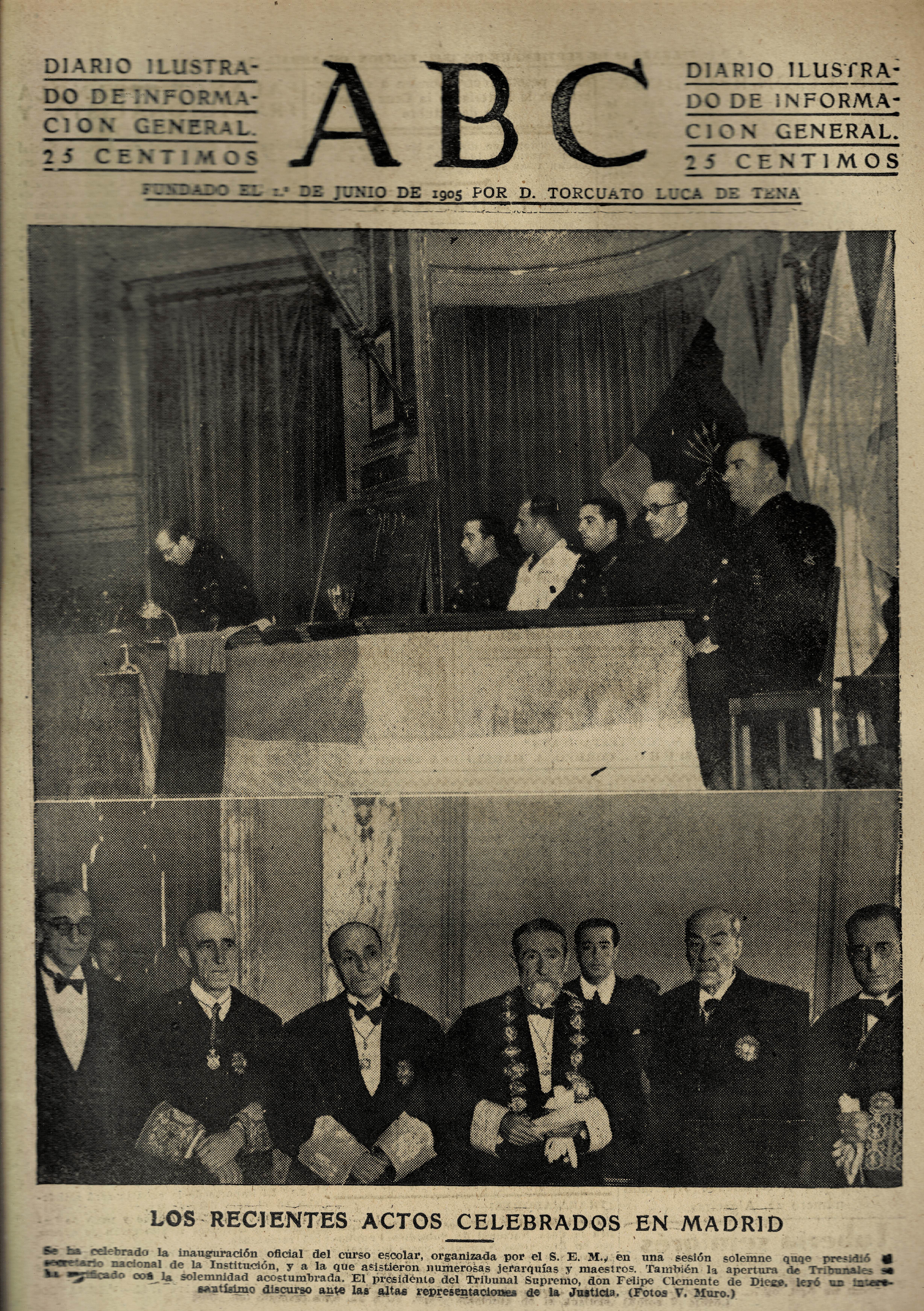 PERIODICO ABC MADRID-SEVILLA 19 DE SEPTIEMBRE DE 1942