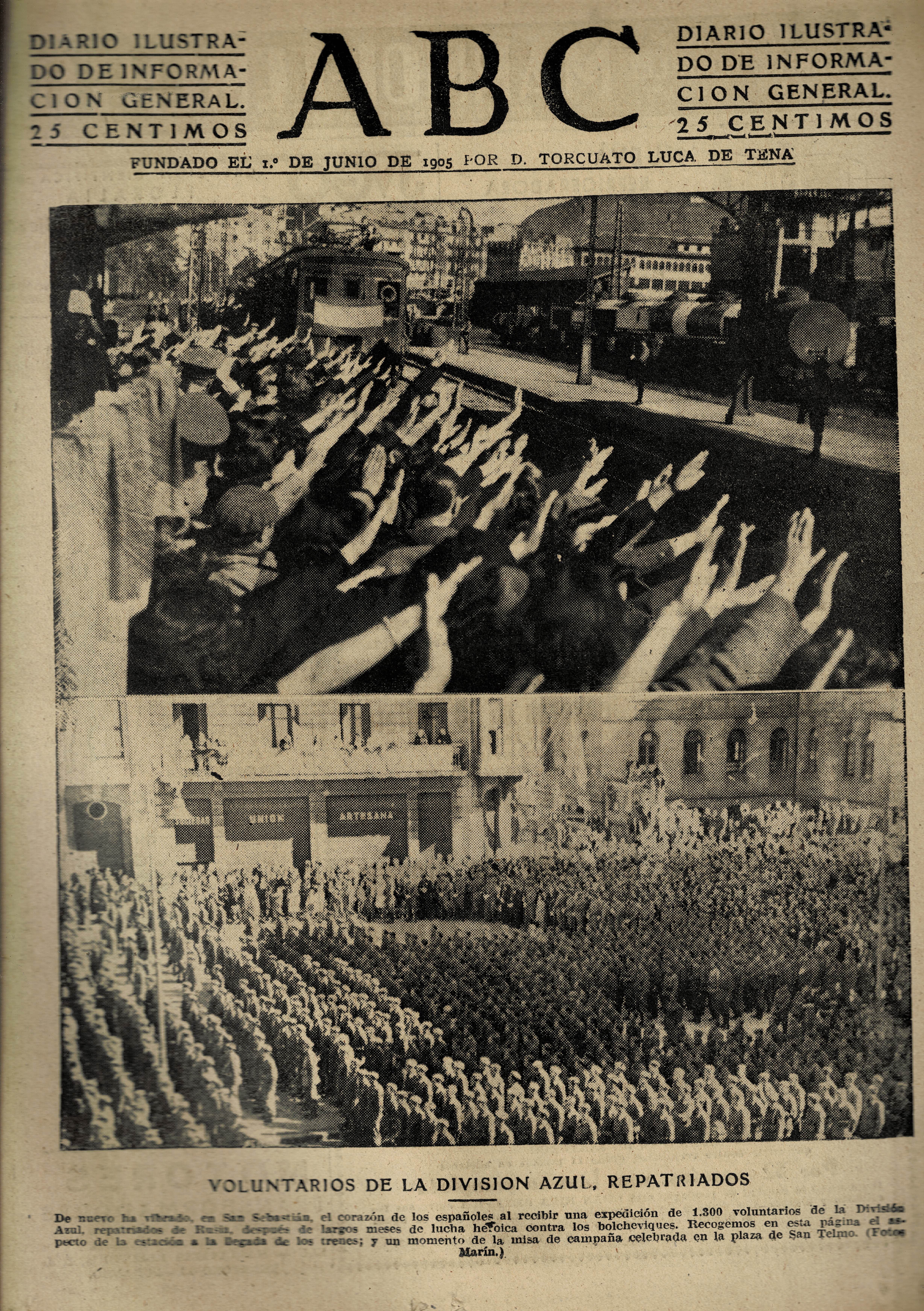 PERIODICO ABC MADRID-SEVILLA 17 DE OCTUBRE DE 1942