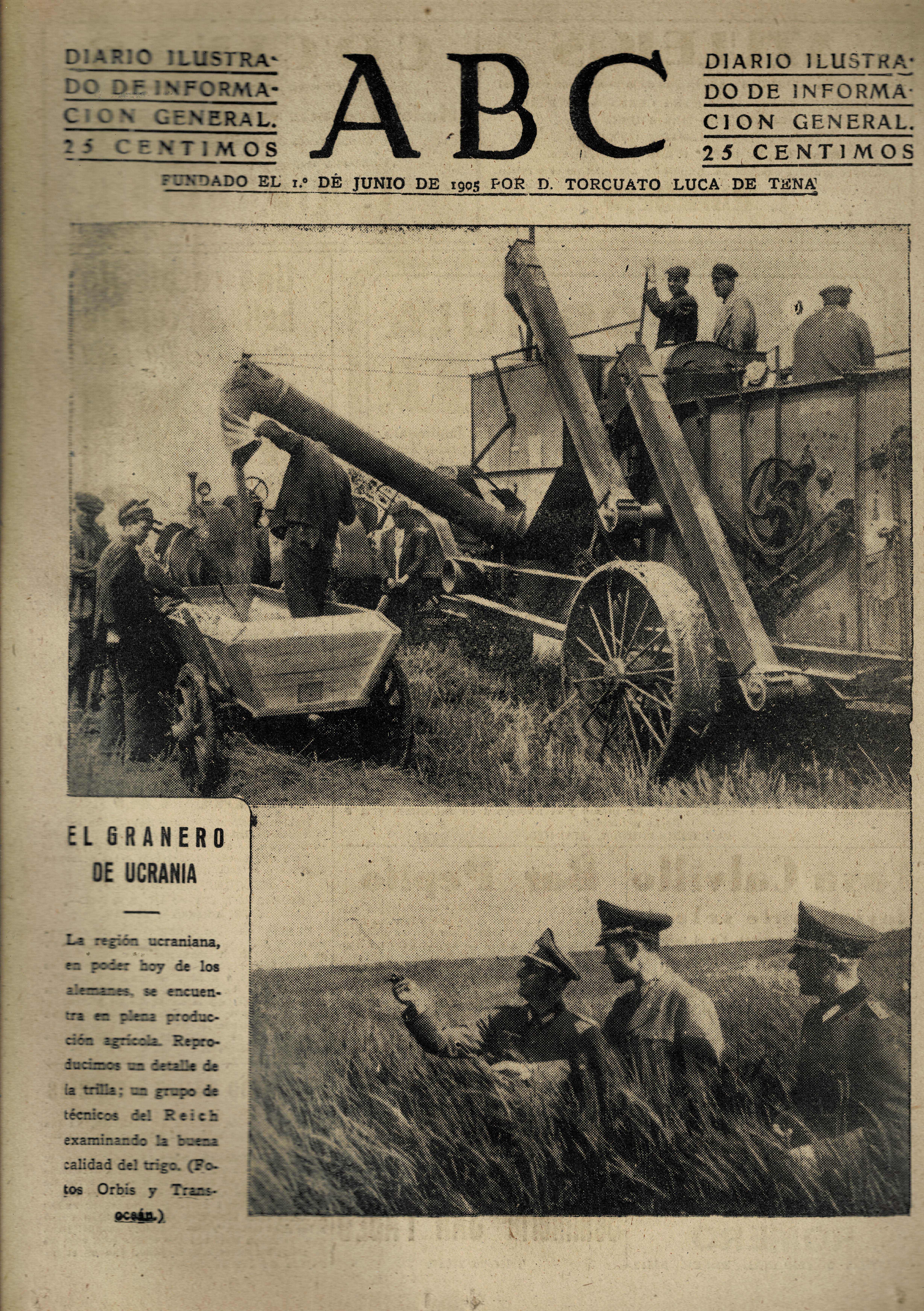 PERIODICO ABC MADRID-SEVILLA 22 DE OCTUBRE DE 1942