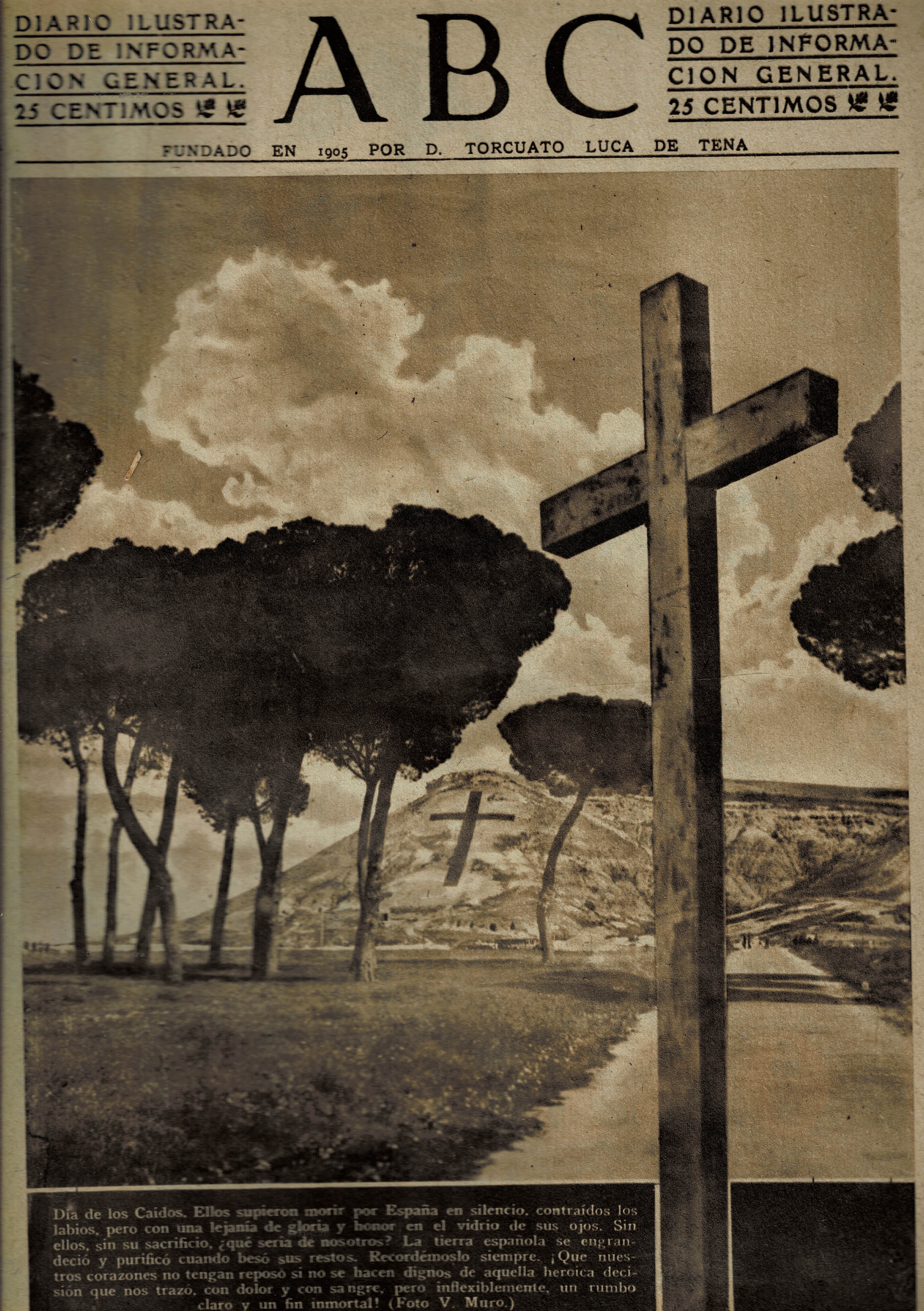 PERIODICO ABC MADRID-SEVILLA 29 DE OCTUBRE DE 1942 Nº 12237