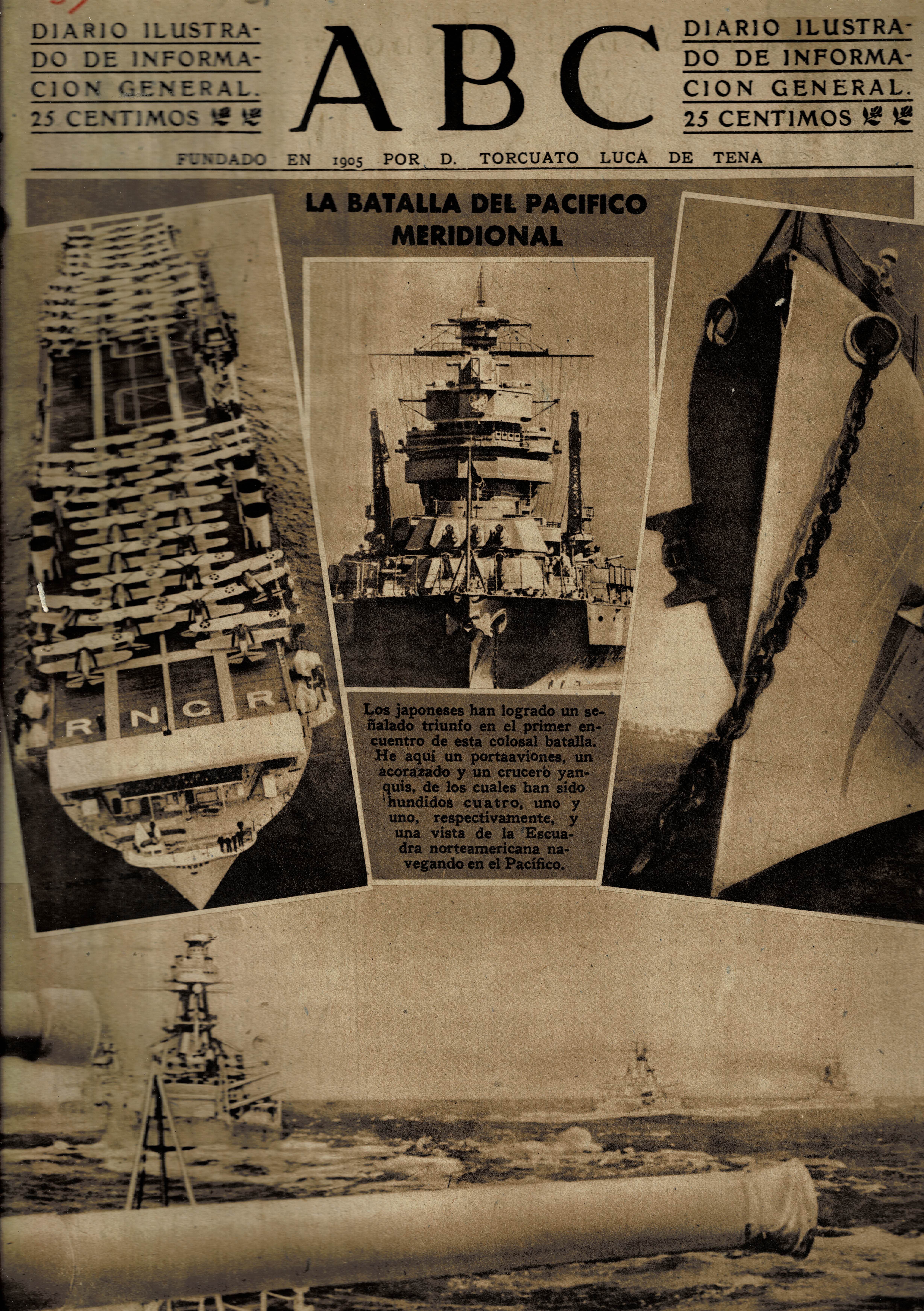 PERIODICO ABC MADRID-SEVILLA 30 DE OCTUBRE DE 1942 Nº 12238