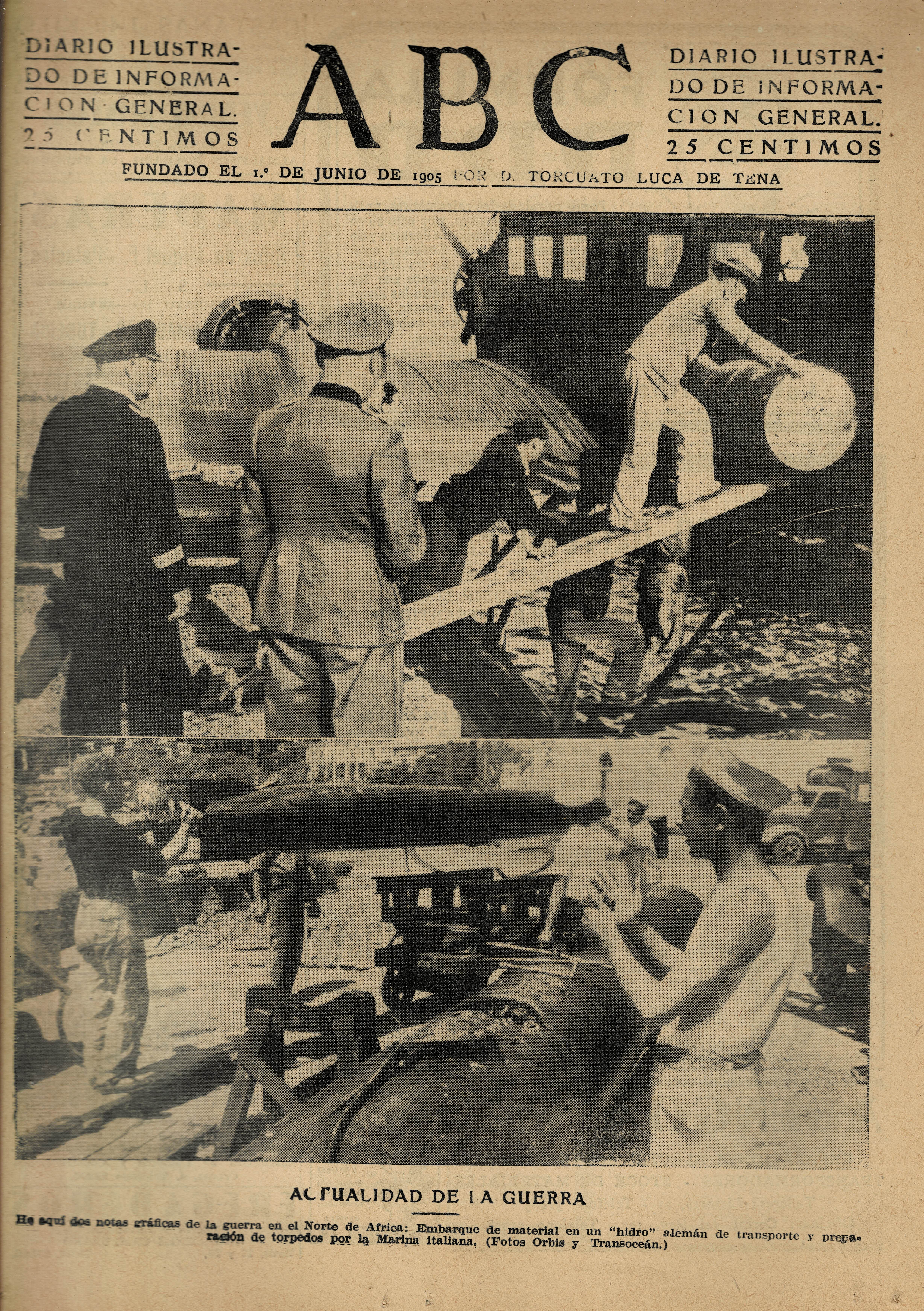 PERIODICO ABC MADRID-SEVILLA 26 DE NOVIEMBRE DE 1942 Nº 12261