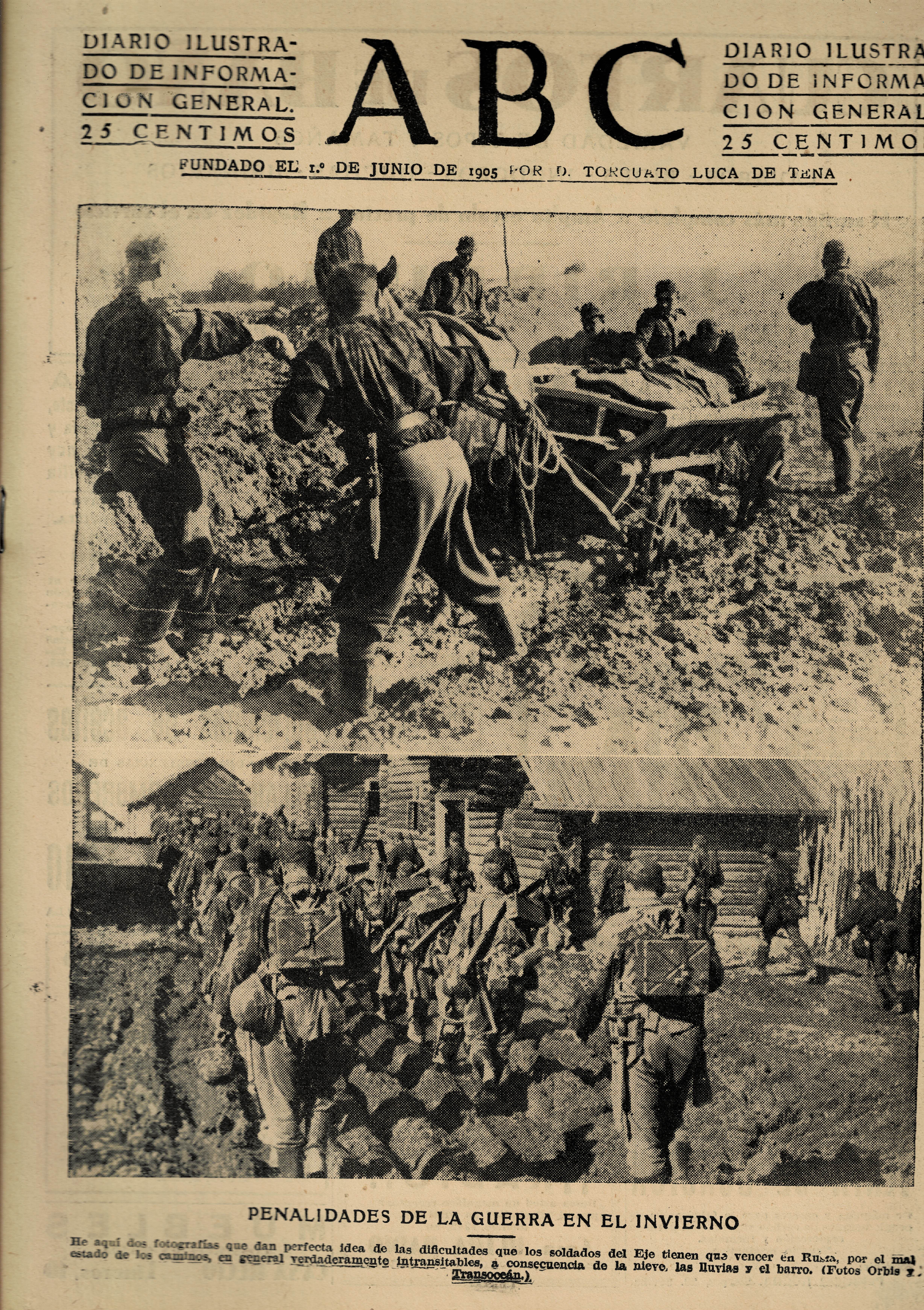 PERIODICO ABC MADRID-SEVILLA 16 DE DICIEMBRE DE 1942 Nº 12278