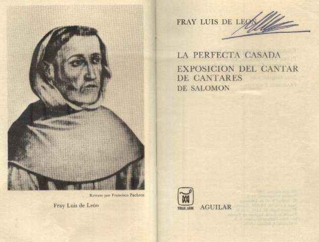 LA PERFECTA CASADA. CANTAR DE CANTARES.