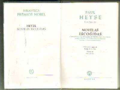 PAUL HEYSE. NOVELAS ESCOGIDAS