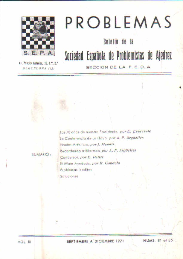SEPTIEMBRE A DICIEMBRE. 1971. Nº 81   AL 85.
