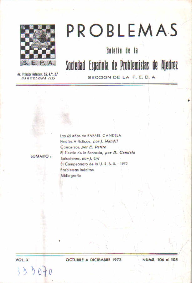 OCTUBR A DICIEMBRE. 1973. Nº 106  AL 108.