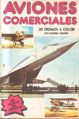 AVIONES COMERCIALES. 32 CROMOS A COLOR CON POSTER CENTRAL.