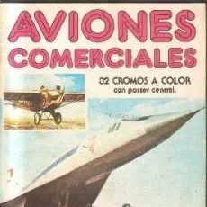 AVIONES COMERCIALES. 32 CROMOS A COLOR CON POSTER CENTRAL.