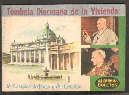 ALBUM DE BOLETOS. 240 VISTAS DE ROMA Y DEL CONCILIO. TÓMBOLA DIOCESANA DE LA VIVIENDA. FALTA Nº184