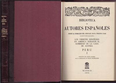 BIBLIOTECA DE AUTORES ESPAÑOLES 280. LOS VIRREYES ESPAÑOLES EN AMERICA, PERU I.