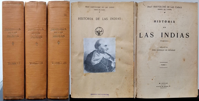 HISTORIA DE LAS INDIAS 3 TOMOS (FRAY BARTOLOME DE LAS CASAS OBISPO DE CHIAPA)